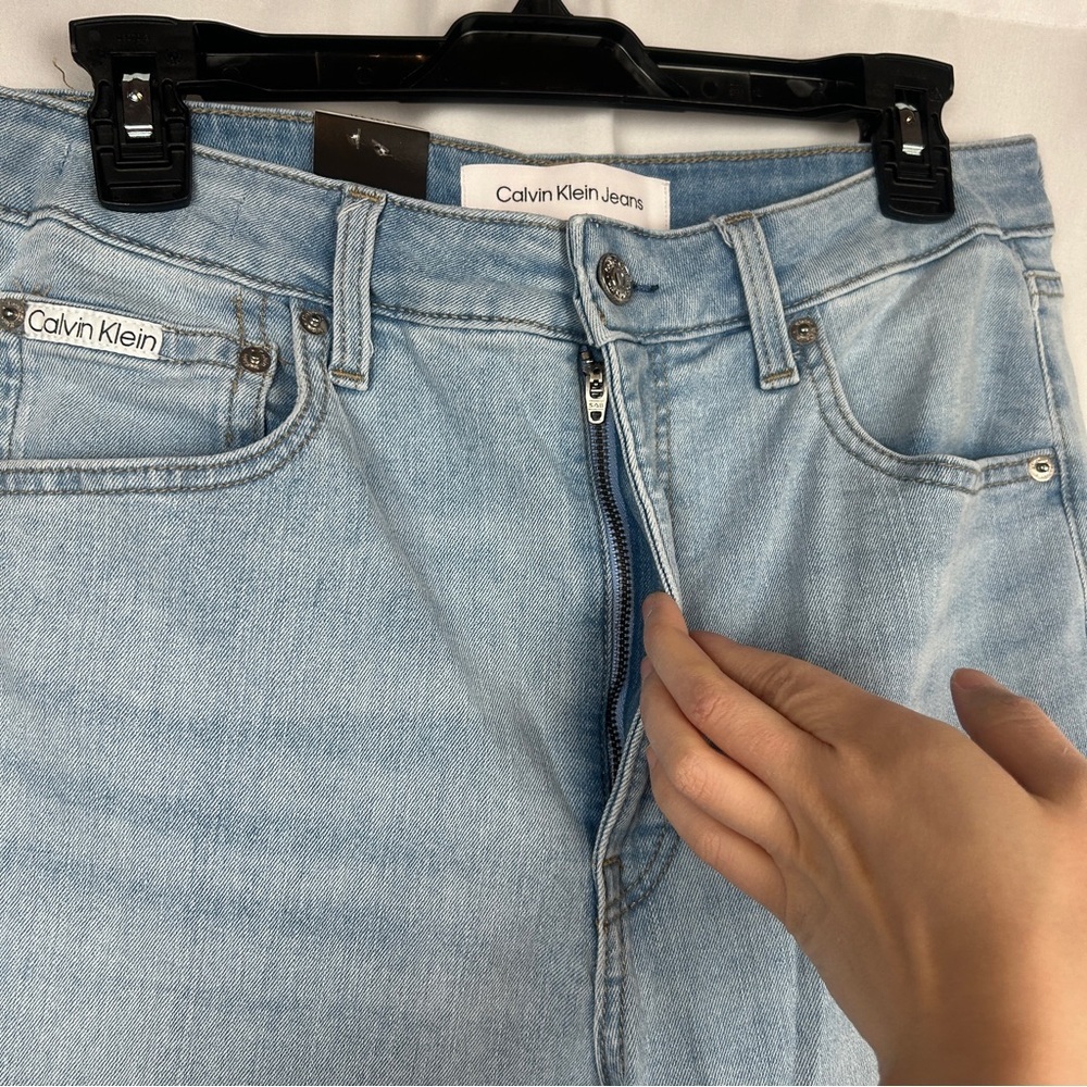 NEW Calvin Klein Light Wash Blue High Rise Skinny Ankle Jeans Denim Size 32 - Picture 5 of 12